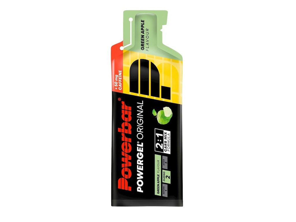Powerbar Powergel Grøn æble Med Koffein 41 Gram Bedst Før 30 -26