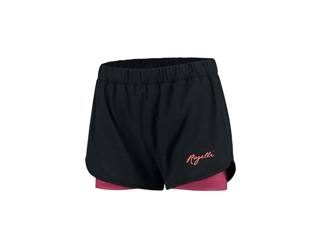 Rogelli Aura Løbeshorts   In   Dame Sort Cerise Str