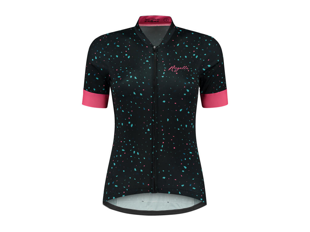Rogelli Terrazzo Cykelbluse Dame Korte ærmer Blå Pink Str Xs