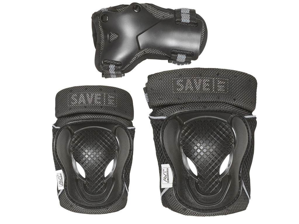Save My Bones Beskyttelsessæt Str    Sort Grå