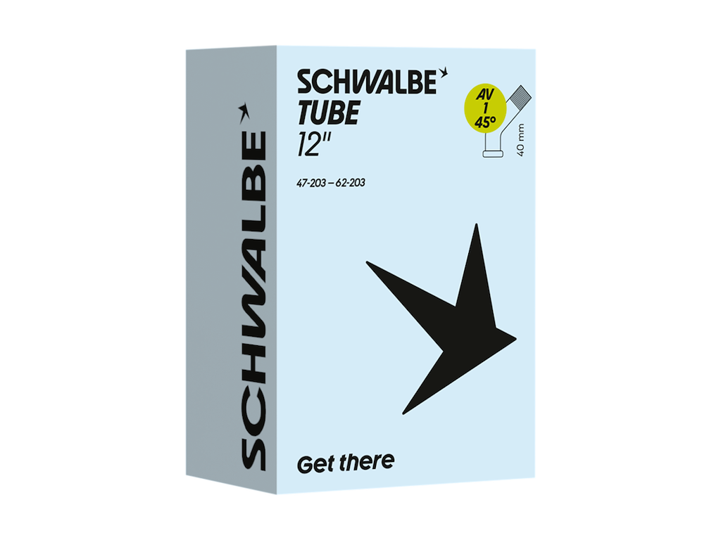 Schwalbe Slange 12 Quot X1 75-  50  47 62-203  Med 45 Graders Bøjning Autoventil Av1