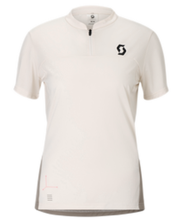 Scott Vertic Zip Tee Cykeltrøje Korte ærmer Dame Hvid Beige Str