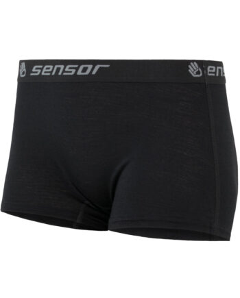 Sensor Merino Active Boyshort Uldunderbukser    Kort Ben Dame Sort Str