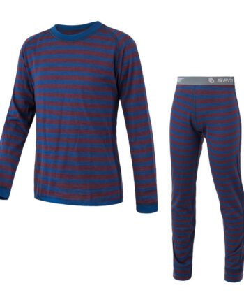 Sensor Merino Air Set Jr Skiundertøj Til Børn Merino Uld Blå Og Rød Str  90