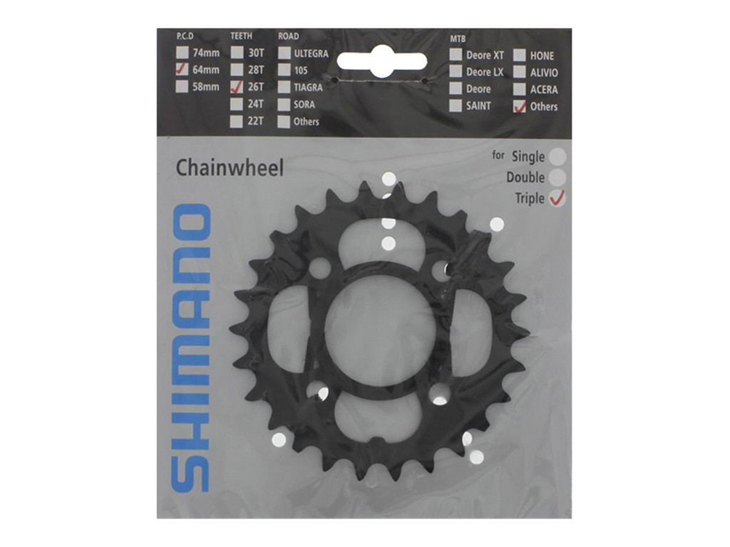 Shimano Acera 26 Tands Klinge Mtb Bcd64 Sort Fc-m391 Og Fc-m430
