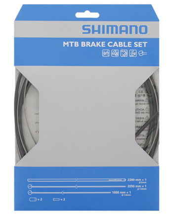 Shimano Bremsekabelsæt Mtb Rustfri For-og Bagbremsekabel Komplet Sort