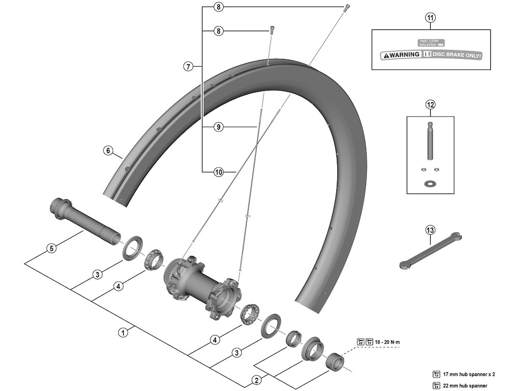 Shimano Dura Ace Aksel Enhed Til Forhjul Model Wh-r9270-c50-tu-