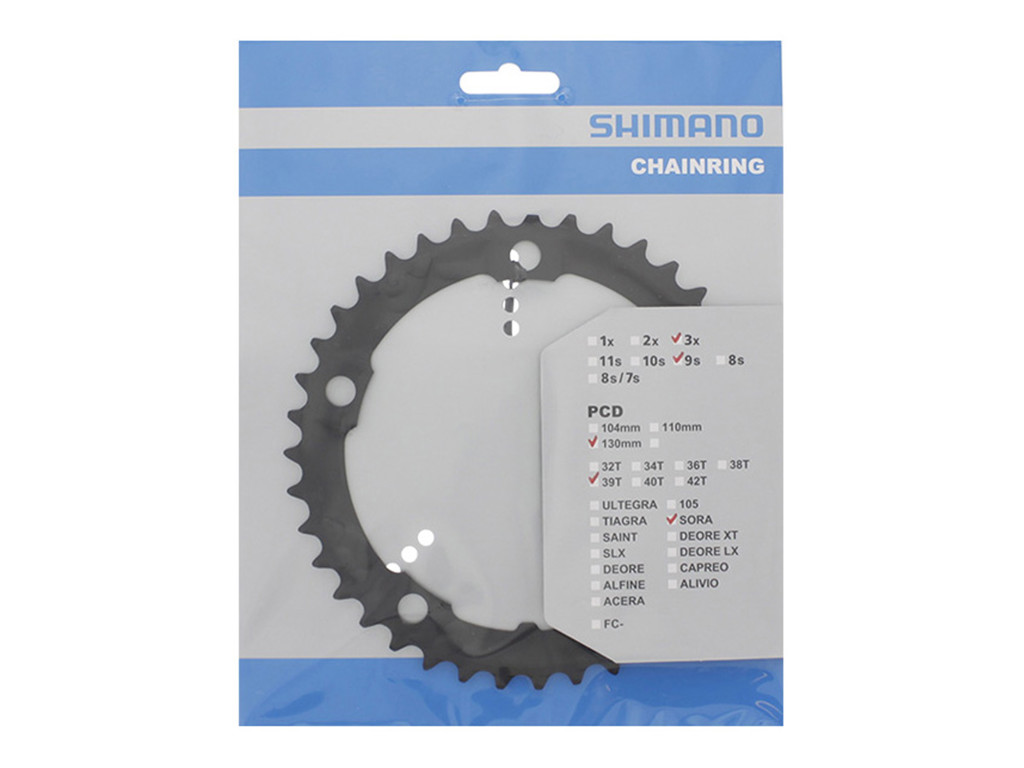 Shimano Sora 39 Tands Klinge Road Bcd130 Sort Fc-3503