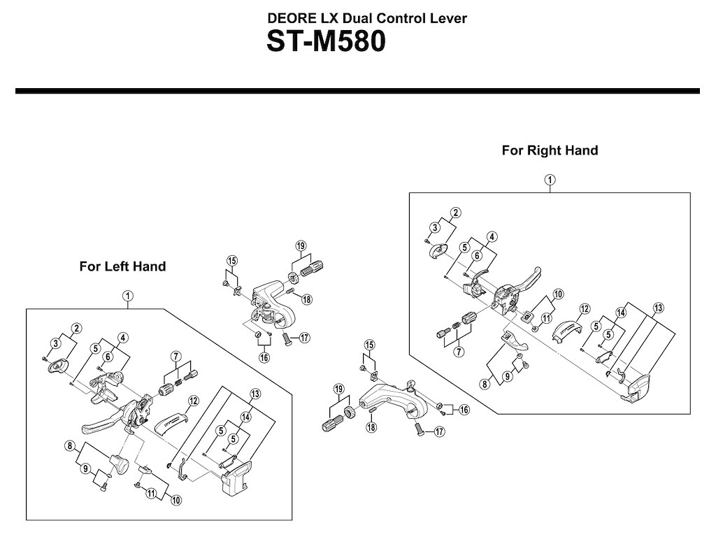 Shimano Udløser Greb Højre Til St-m580