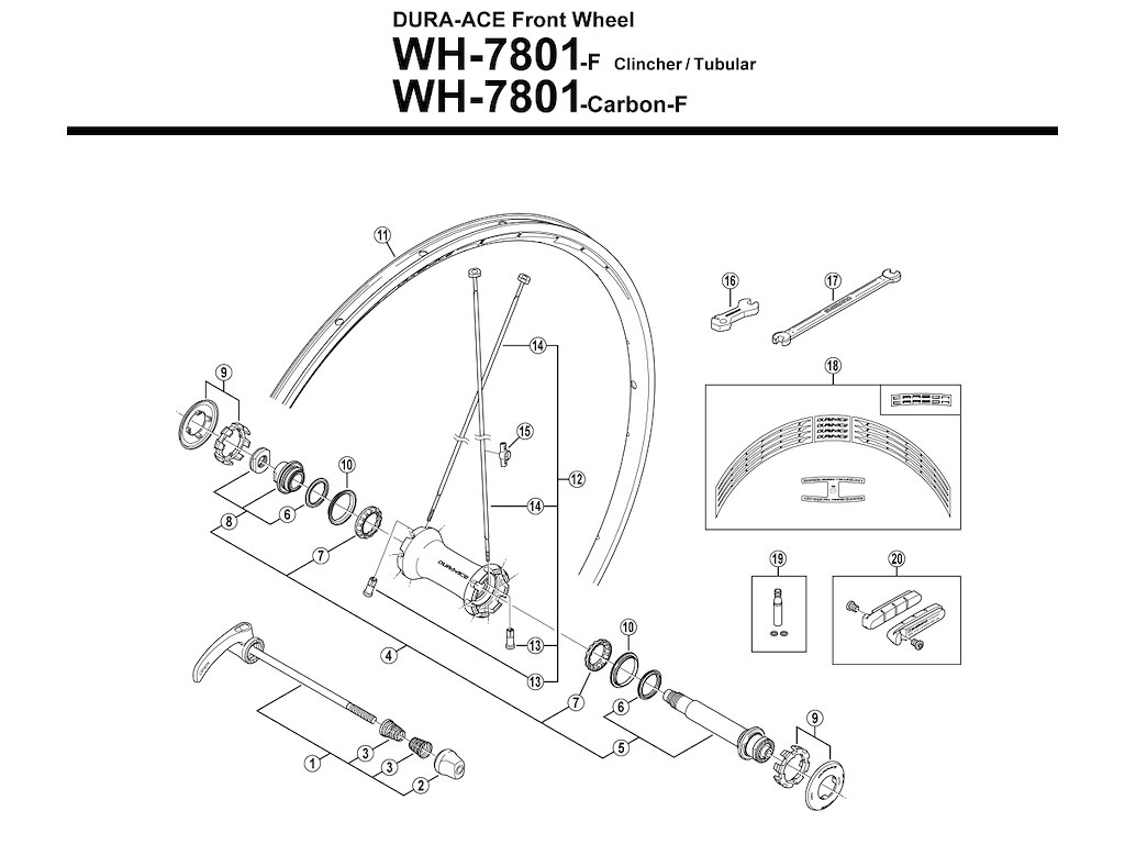 Shimano Wh7801 Sl Foraksel Komplet 99 3mm Lang