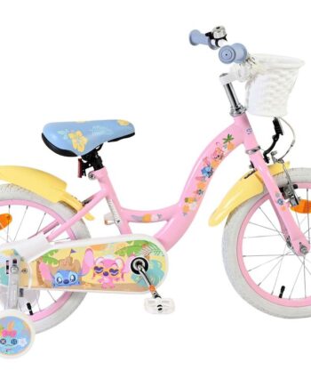 Volare Disney Stitch Børnecykel 16 Quot  Med Støttehjul Lyserød