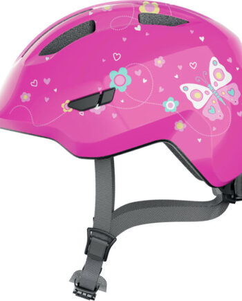 Abus Smiley     Cykelhjelm Til Børn Pink Butterfly Str  45-50 Cm