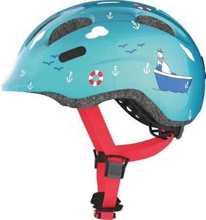 Abus Smiley Turquoise Sailor Børnehjelm Outlet Medium 50-55 Cm