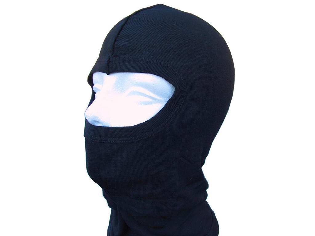 Balaclava Hjelmhue Fullface Bomuld Unisize Sort