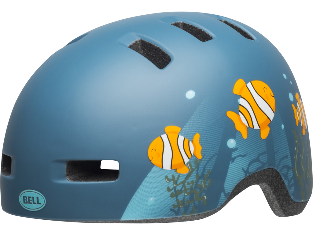 Bell Lil Ripper Cykelhjelm Str  45-51 Cm Clown Fish Mat Gråblå