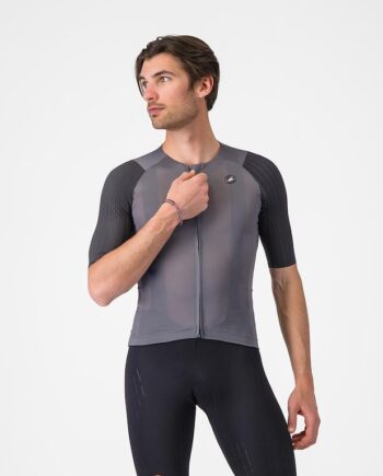 Castelli Aero Race 8s Jersey Cykeltrøje Korte ærmer Herre Silver Gray Smoky Gray
