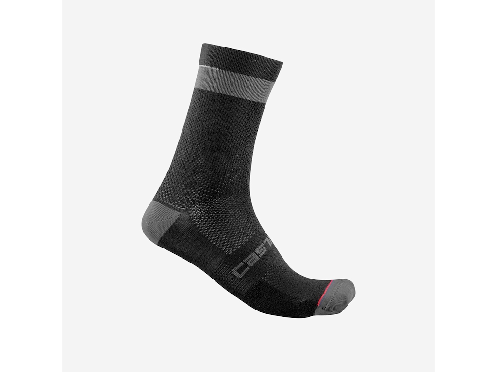Castelli Alpha 18 Cykelstrømper Sort Mørkegrå Str 35-39