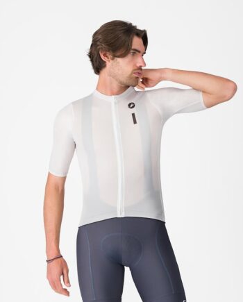 Castelli Drittone Logo Jersey Cykeltrøje Korte ærmer Herre Hvid Sort