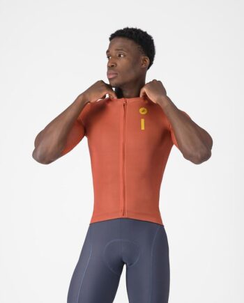 Castelli Drittone Logo Jersey Cykeltrøje Korte ærmer Herre Paprika Mango Mojito