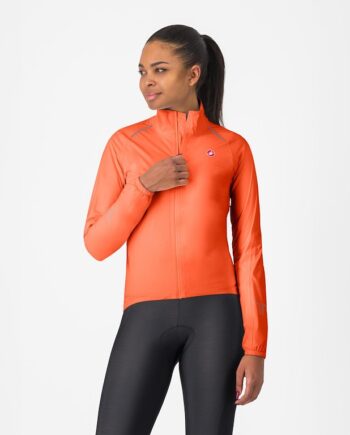 Castelli Emergency   Womens Rain Jacket Dame Briliant Orange Str