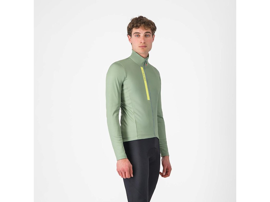 Castelli Entrata Thermal Jersey Cykeltrøje Lange ærmer Green Pepper Electric Lime