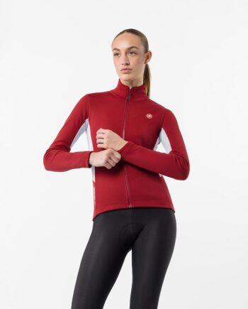 Castelli Entrata   Womens Jacket Cykeljakke Dame Garnet Silver Gray Str  Xs