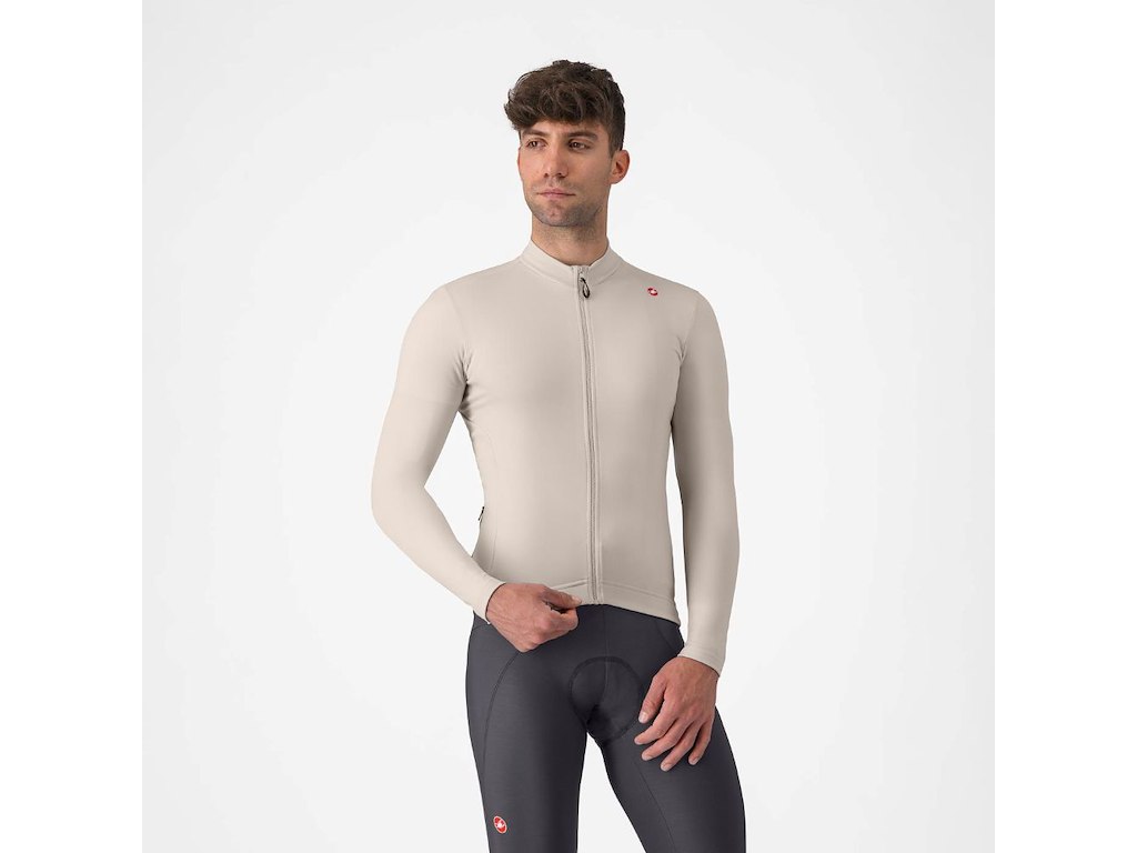 Castelli Espresso Thermal Jersey Cykeltrøje Lange ærmer Clay Dark Gray
