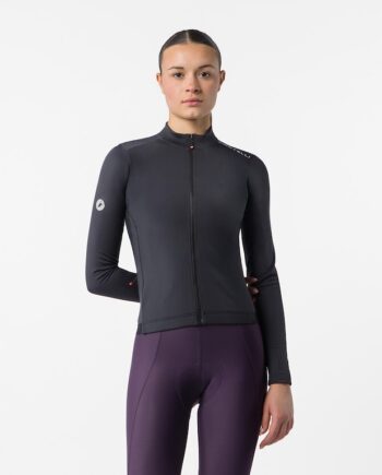 Castelli Espresso Thermal   Womens Jersey Cykeltrøje Lange ærmer Dame Sort Hvid Str