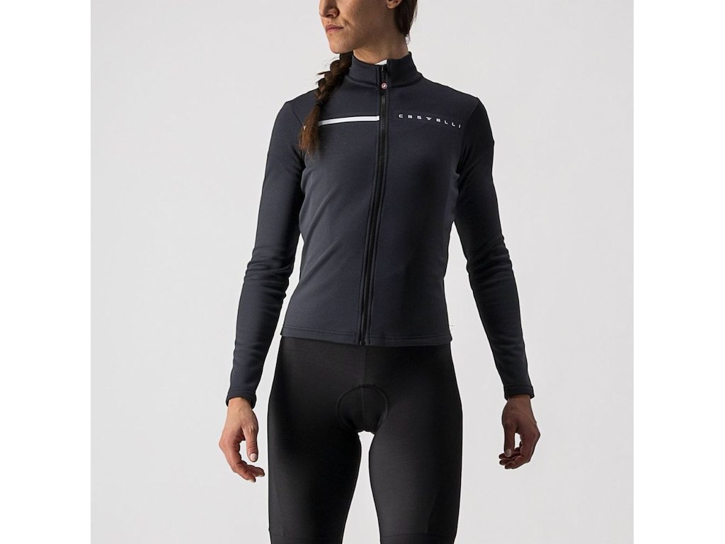 Castelli Sinergia   Jersey Cykeltrøje Lange ærmer Light Black Dark Gray Xs