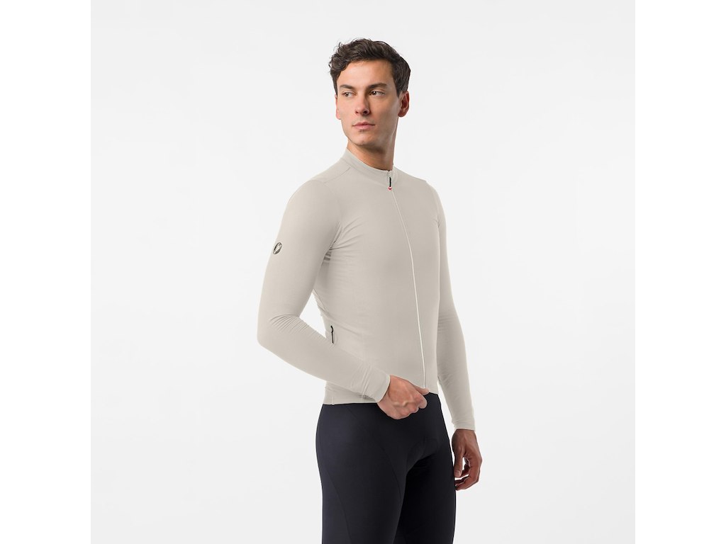 Castelli Thermowoven Ls Jersey Cykeltrøje Lange ærmer Herre Silver Moon Str