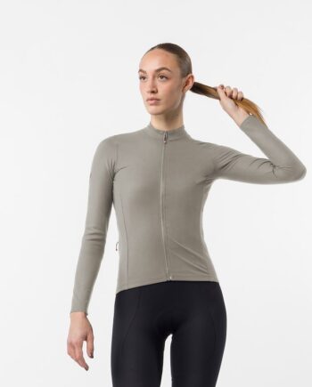 Castelli Thermowoven Womens Ls Jersey Cykeltrøje Korte ærmer Dame Silver Moon Str
