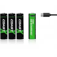 Coast   5v Aaa Usb-  Genopladelige Batterier  Inkl  Ladekabel    Stk  Batteri