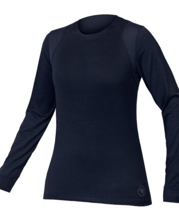 Endura Singletrack Jersey Cykeltrøje Lange ærmer Dame Midnight Blue Str