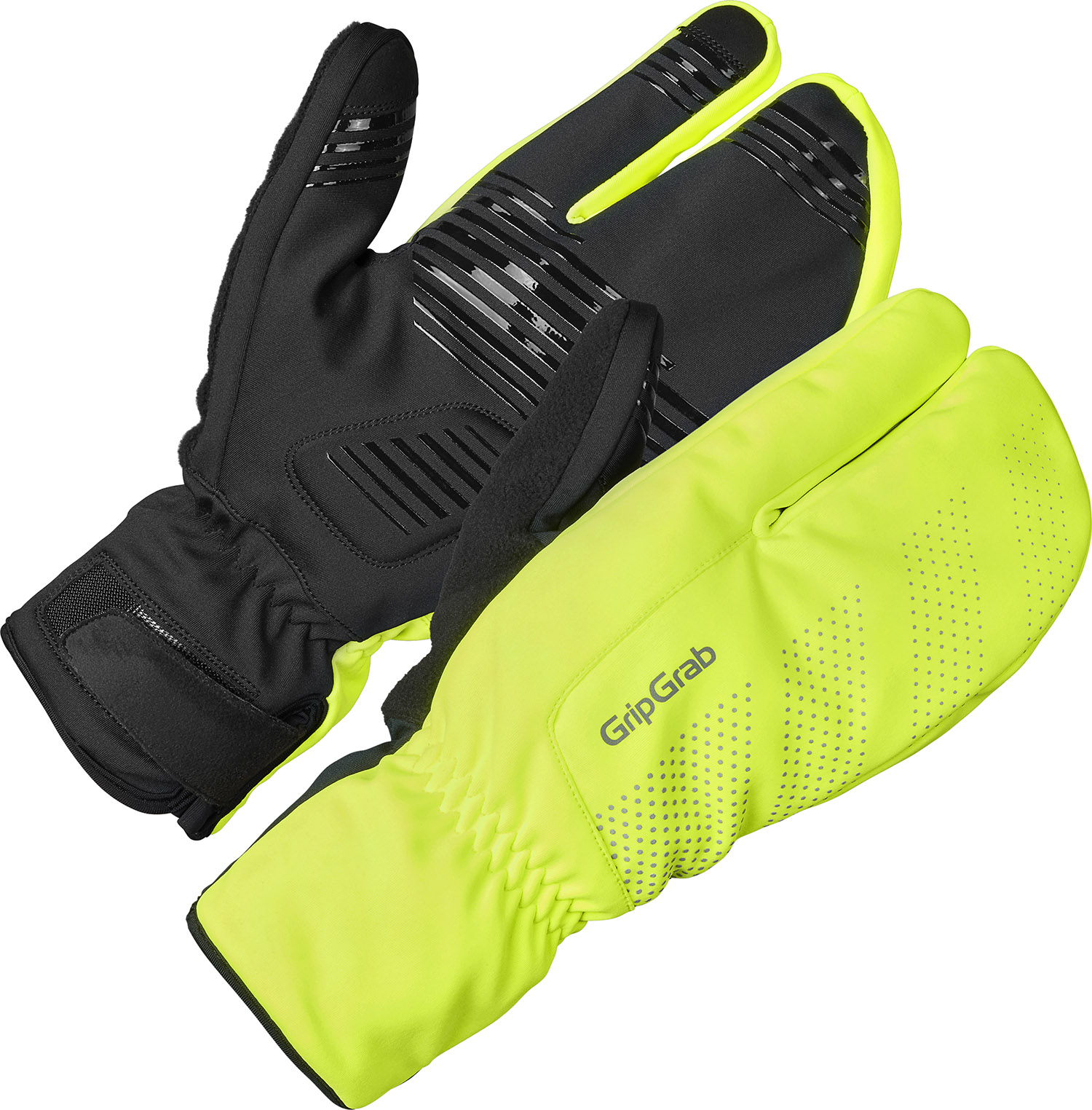 Gripgrab Ride Vindtætte Lobster-vinterhandsker Hi-vis