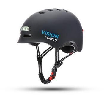Hecto  Vision    Indbygget Lys Sort Cykelhjelm Large  58-61 Cm