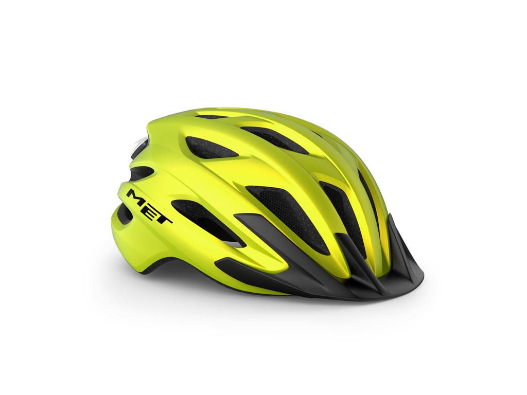 Met Crossover Mips Cykelhjelm Limegul Metallic Mat 60 64 Cm
