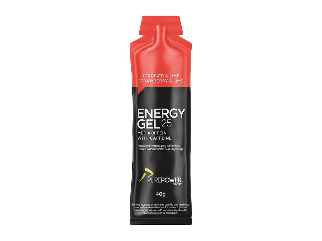 Purepower Energy Gel Jordbær Lime Med 32 Mg Koffein 40 Gram