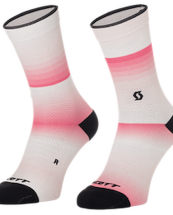 Scott Crew Gradient Stripes Cykelstrømper Pink Hvid Str  39-41