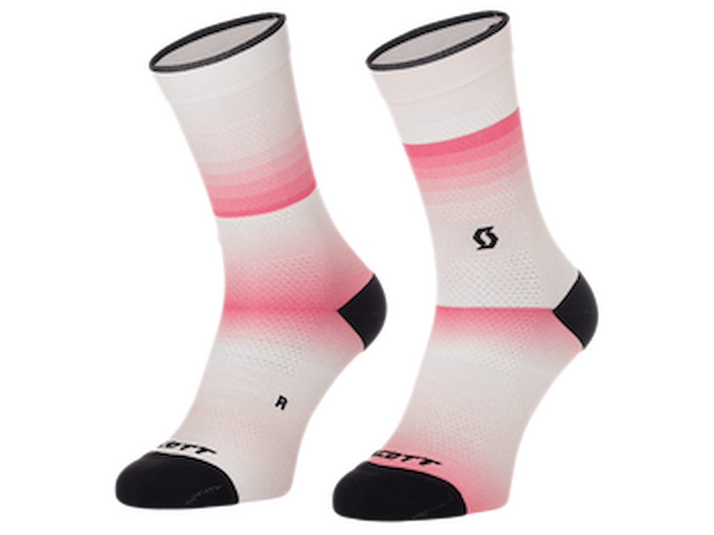 Scott Crew Gradient Stripes Cykelstrømper Pink Hvid Str 39-41