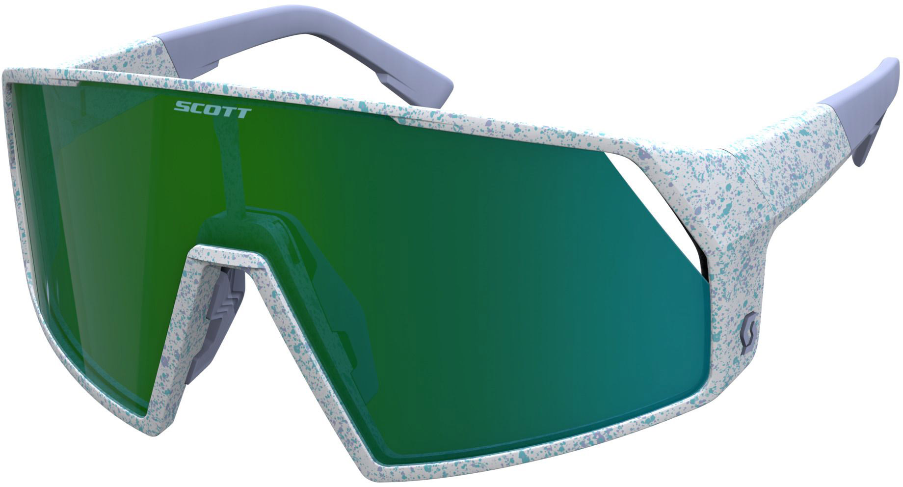Scott Pro Shield Cykelbrille Terrazzo White Green Chrome