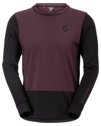 Scott Vertic Pro Mid Ls Tee Cykeltrøje Lange ærmer Herre Cocoa Red Sort Str