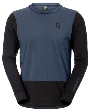 Scott Vertic Pro Mid Ls Tee Cykeltrøje Lange ærmer Herre Dusk Blue Sort Str
