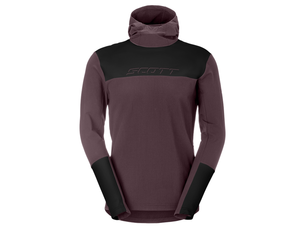 Scott Vertic Pro Warm Hoodie Hoodie Herre Cocoa Red Sort Str