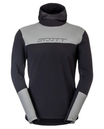 Scott Vertic Pro Warm Hoodie Hoodie Herre Sort Fog Blue Str