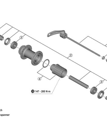 Shimano Aksel Komplet Til Bagnav Model Fh-qc400-hm-