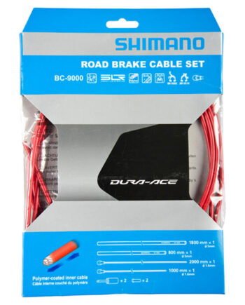 Shimano Dura Ace Bremsekabelsæt Road Polymer For-og Bagbremsekabel Komplet Rød