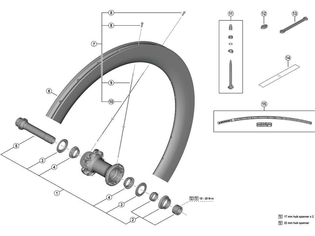 Shimano Dura Ace Eger 248mm Lang Til Forhjul Model Wh-r9270-c60-hr-tl-