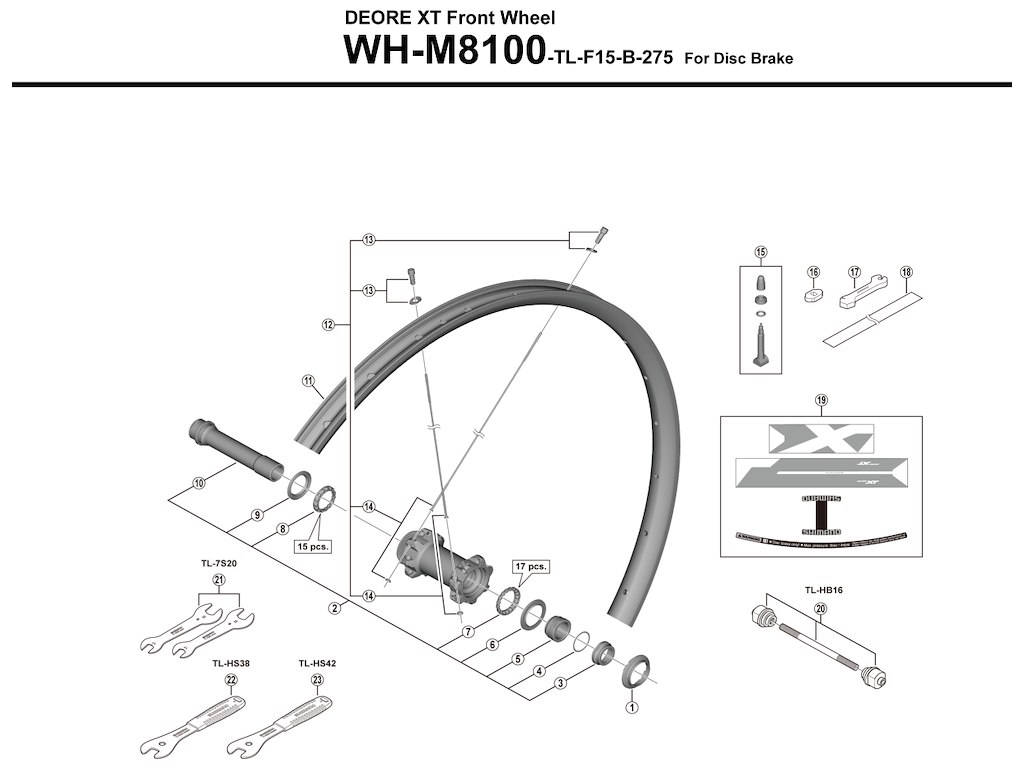 Shimano Eger 281 5mm Lang Med Skive Til Forhjul Model Wh-m8100-tl-f15- -275