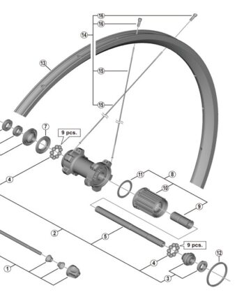 Shimano Konus Og Låsemøtrik Venstre Til Baghjul Model Wh-rs300-cl-