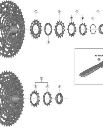 Shimano Linkglide Lock Ring Og Skive Til Kassette Model Cs-lg400-10 Gear